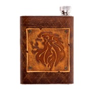 Фляжка в кожаном чехле Lion 0,25л. (коричн.)