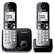Телефон Panasonic KX-TG6812RUB чёрно-серый,доп.трубка