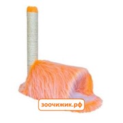 Домик-когтеточка (Zoo-M) "YETI Orange Тоннель" (белый ковролин) (40*100*140)