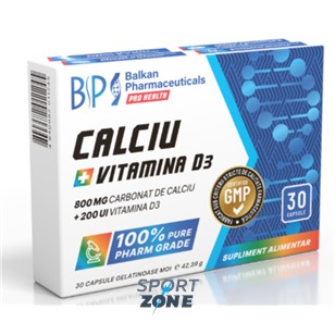 Кальций + Витамин D3 Balkan Pfarma, 30 капс.