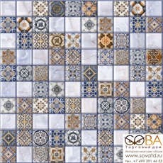 Мозаика Орнелла арт- синий 5032-0200 30х30 купить по лучшей цене в интернет магазине стильных обоев Сова ТД. Доставка по Москве, МО и всей России