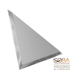 Плитка Треугольная зеркальная серебряная  с фацетом 10мм ТЗС1-01 - 180х180 мм/10шт купить по лучшей цене в интернет магазине стильных обоев Сова ТД. Доставка по Москве, МО и всей России