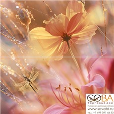 Панно Flowers  P2-1D205 40х40 (из 2 плиток) купить по лучшей цене в интернет магазине стильных обоев Сова ТД. Доставка по Москве, МО и всей России