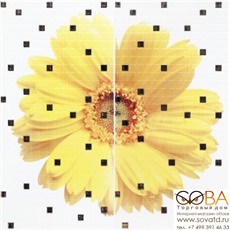Панно CUBA GERBERA  желтое YL 59х59,5 купить по лучшей цене в интернет магазине стильных обоев Сова ТД. Доставка по Москве, МО и всей России