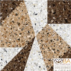 Керамогранит Терраццо 3Д  бежево-коричневый калейдоскоп 50х50 купить по лучшей цене в интернет магазине стильных обоев Сова ТД. Доставка по Москве, МО и всей России