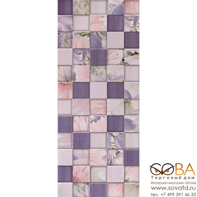 Плитка Aquarelle lilac  настенная 03 25х60 купить по лучшей цене в интернет магазине стильных обоев Сова ТД. Доставка по Москве, МО и всей России