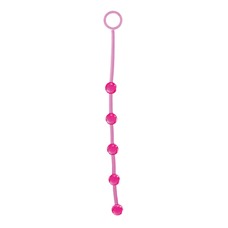 Розовая анальная цепочка с 5 шариками JAMMY JELLY ANAL 5 BEADS PINK - 38 см.