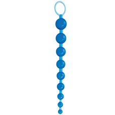 Голубая анальная цепочка Sex Please! Sexy Beads Blue - 27,9 см.