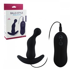 Вибростимулятор анальный черный Balls Style Vibrating Anal Plug 10489009