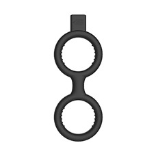 Вибрирующее кольцо E-Stim Cock Ring with Ballstrap Black SH-ELC005BLK