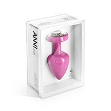 Розовый алюминиевый плаг Anni R Clover Pink T1 с кристаллом в виде цветка - 6 см.