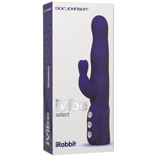 Фиолетовый хай-тек вибромассажер iVibe Select  iRabbit - 26 см.