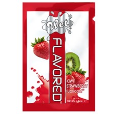 Вкусовой лубрикант Клубника и киви Wet Flavored Kiwi Strawberry, 3 мл.