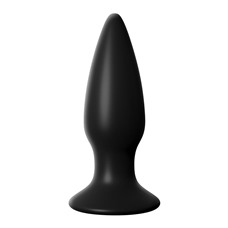 Чёрная малая анальная вибропробка Small Rechargeable Anal Plug - 10,9 см.