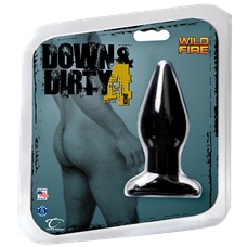 Чёрная анальная пробка Wildfire Down   Dirty 4 Butt Plug - 11 см.