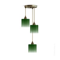 Подвесной светильник идея 03 с тремя плафонами глубокого зеленого цвета