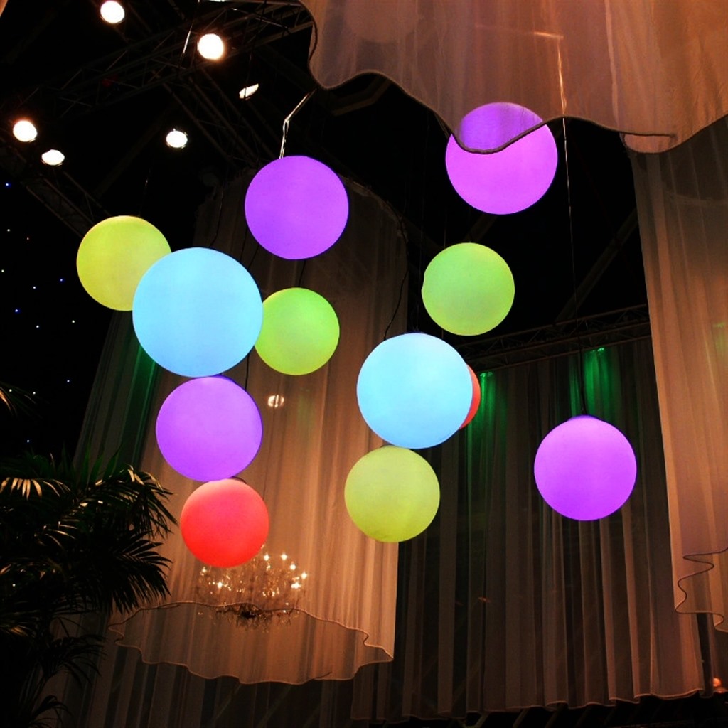 Подвесной светящийся шар «Хот» RGB 20-120см