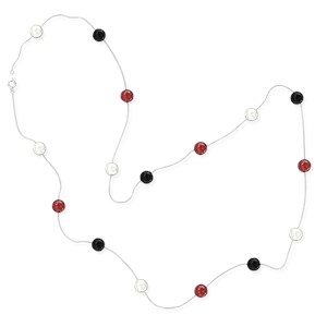 Серебряное ожерелье с цветными бусинами JEW NECK BEADS COL