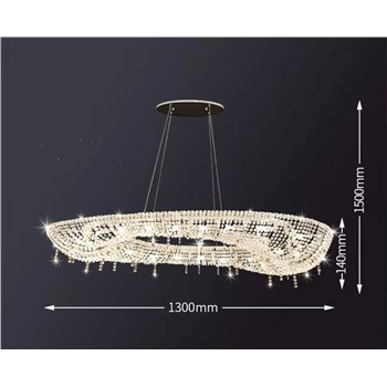 Люстра потолочная асимметричная хрусталь