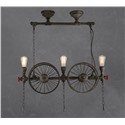 Подвесная кованая люстра "Колесо" чёрная
